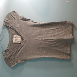 Abercrombie & Fitch heathered gray v neck basic short sleeve shirt XS